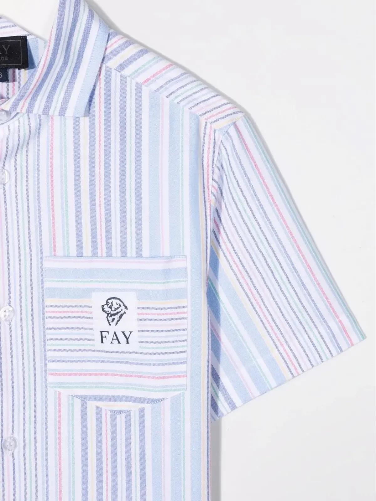 Fay Kids 虹色ストライプシャツ - 画像3