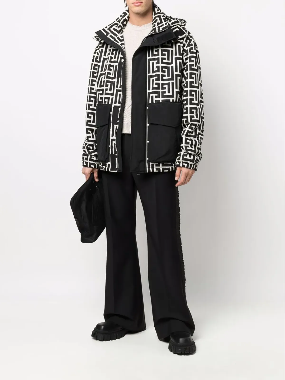 Balmain ロゴプリント パデッドジャケット - 画像2