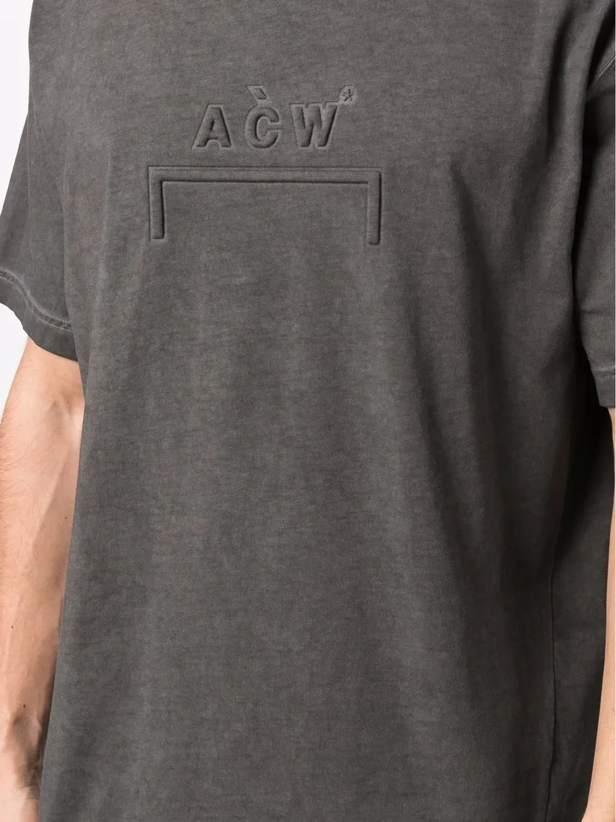 A-COLD-WALL* ロゴ刺繍オーガニックコットンTシャツ ブラック - 画像5