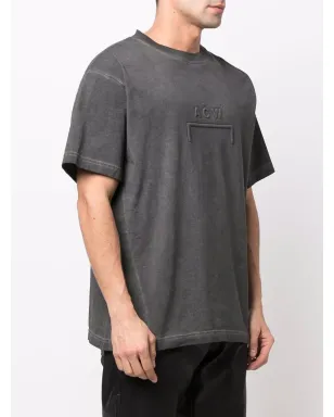 A-COLD-WALL* ロゴ刺繍オーガニックコットンTシャツ ブラック - サムネイル3