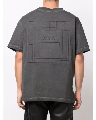 A-COLD-WALL* ロゴ刺繍オーガニックコットンTシャツ ブラック - サムネイル4
