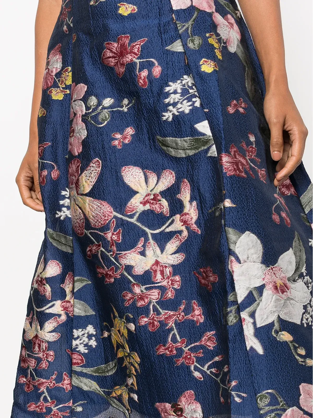 Marchesa Notte 花柄プリントAラインドレス - 画像5