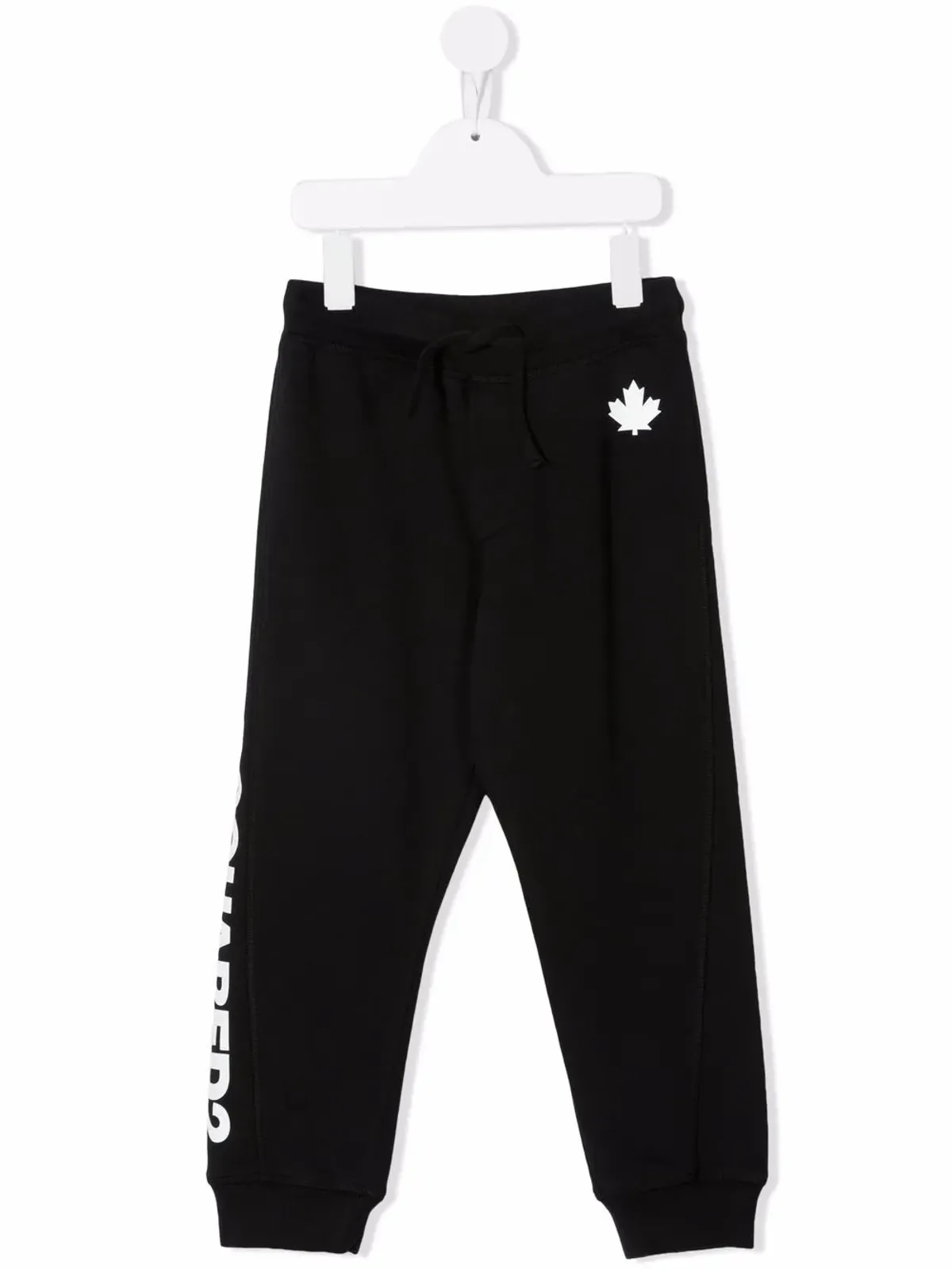 DSQUARED2 KIDS モミジ柄ジャージートラックパンツ - ブラック - 画像1