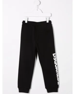 DSQUARED2 KIDS モミジ柄ジャージートラックパンツ - ブラック - サムネイル2