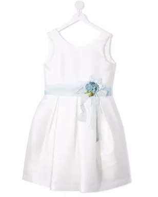 Mimilù TEEN 花柄アップリケ ノースリーブドレス - White - サムネイル1