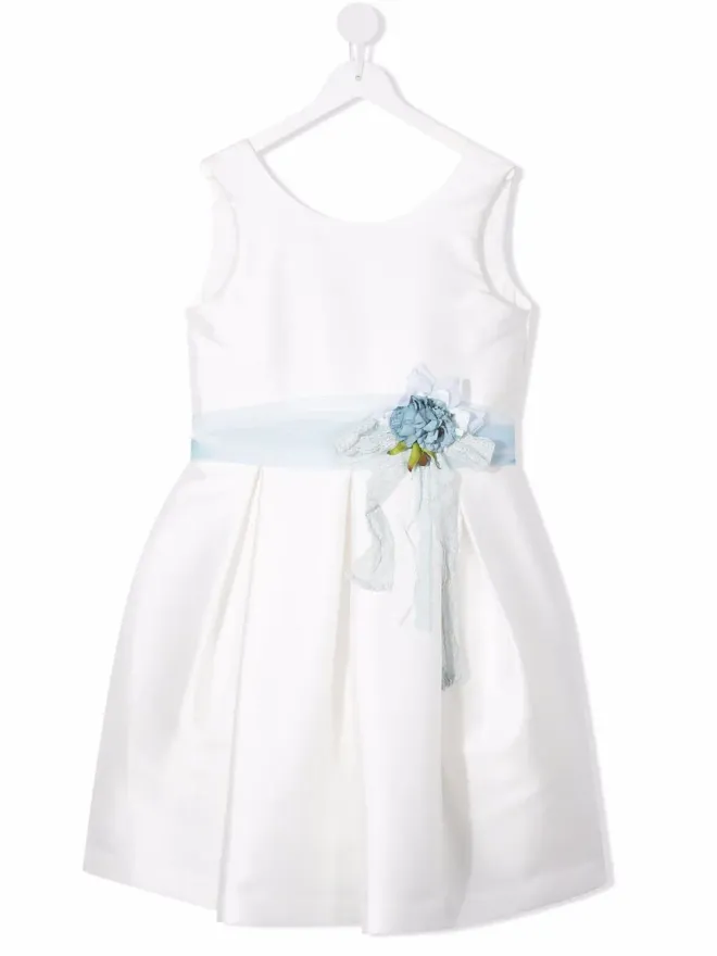 Mimilù Mimilù TEEN 花柄アップリケ ノースリーブドレス - Whiteの商品画像