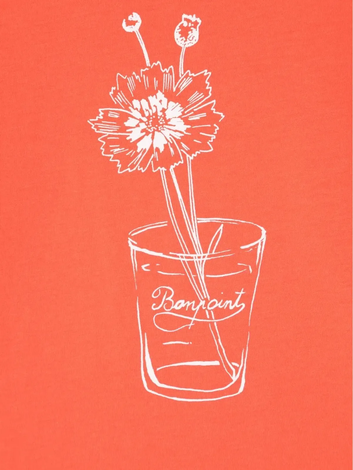 Bonpoint 花柄クルーネックTシャツ ピンク - 画像3