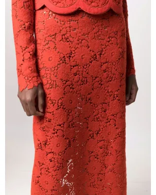 Giambattista Valli 高腰花柄刺繍スカート - オレンジ - サムネイル5