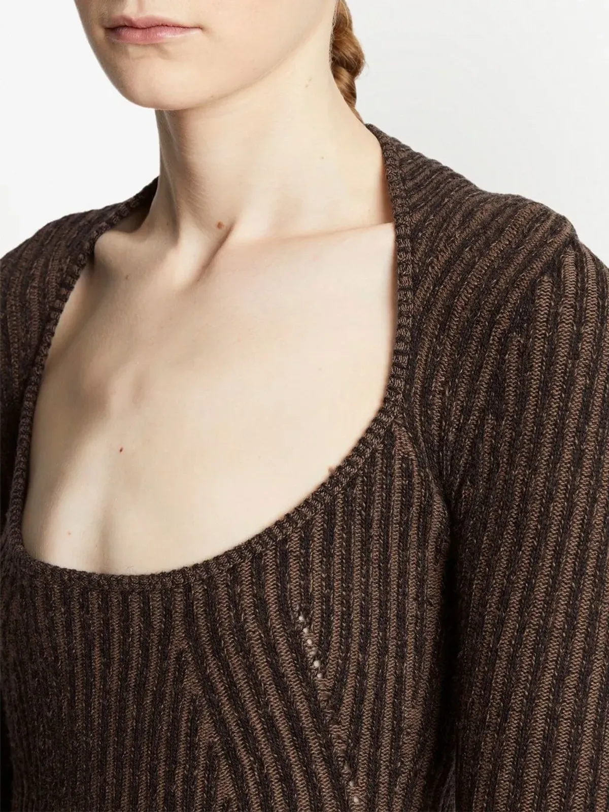 Proenza Schouler White Label 編み込みリブスクープネックジャンパー - 画像5
