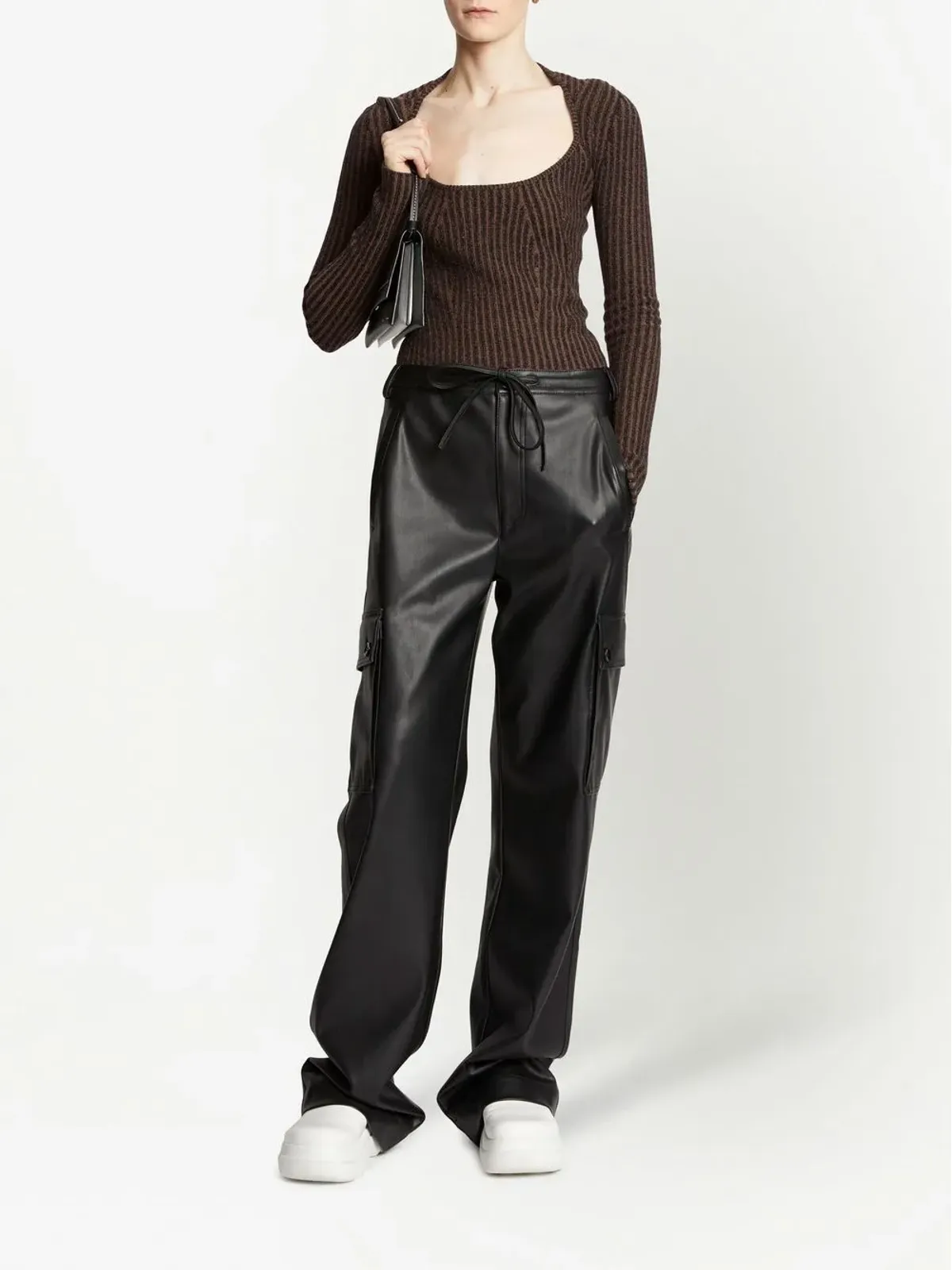 Proenza Schouler White Label 編み込みリブスクープネックジャンパー - 画像2