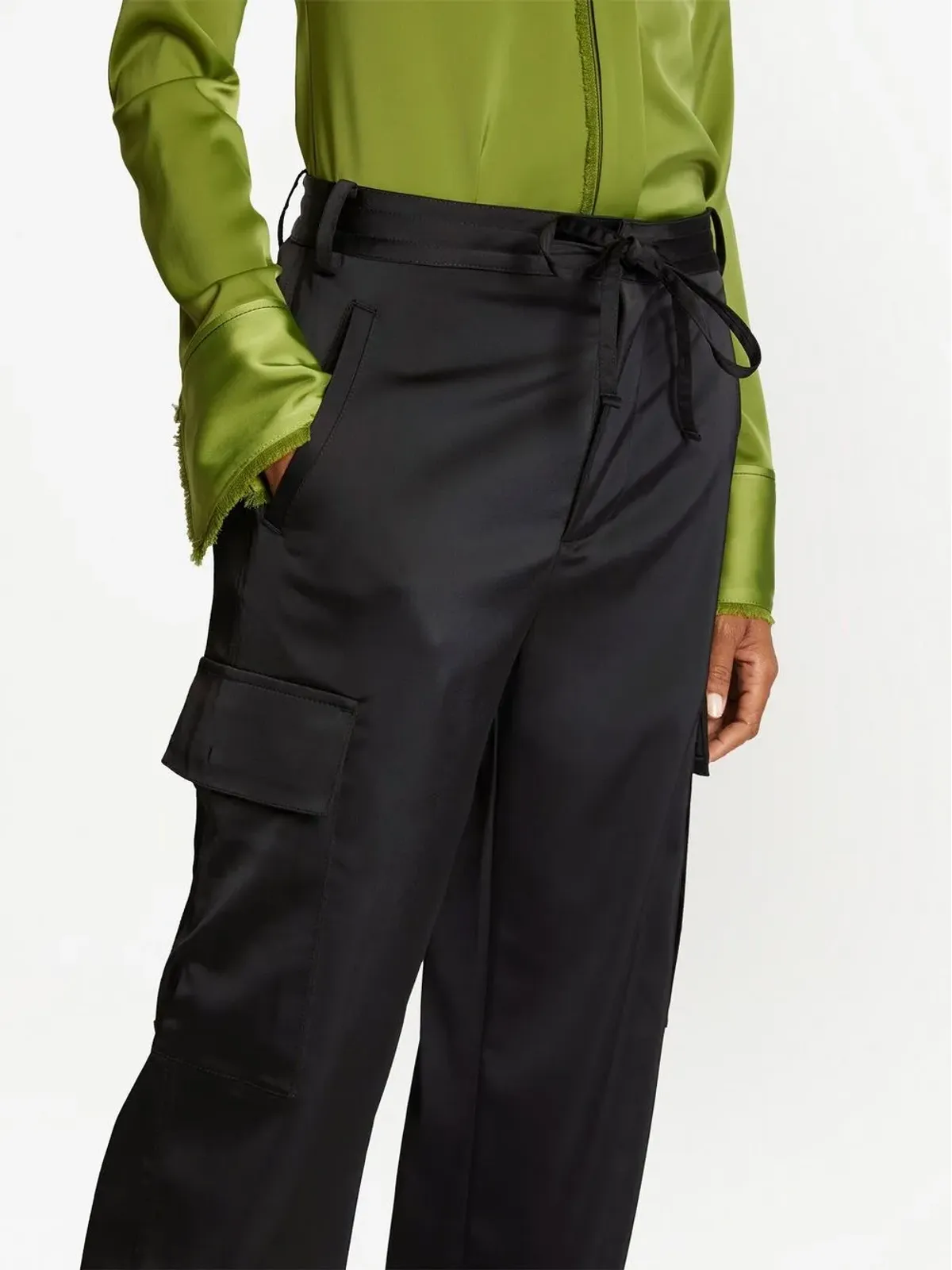 Proenza Schouler White Label ドローコード付きカーゴパンツ - ブラック - 画像5
