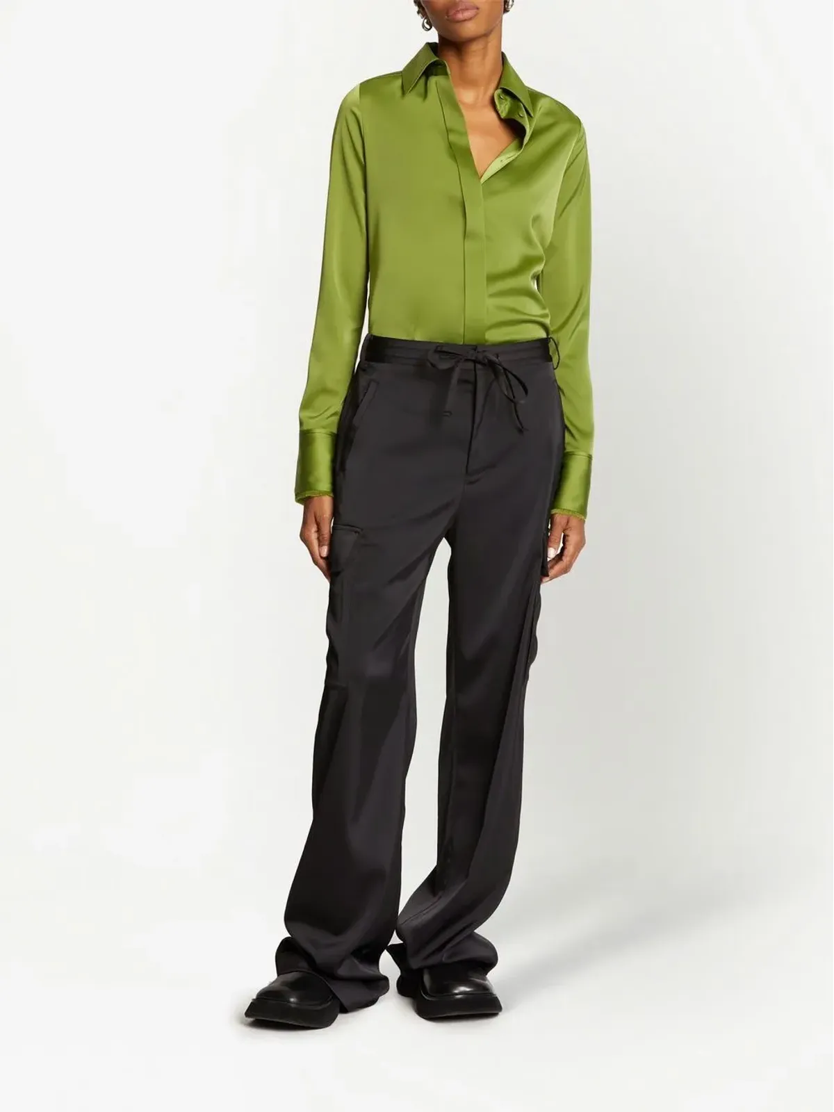 Proenza Schouler White Label ドローコード付きカーゴパンツ - ブラック - 画像2