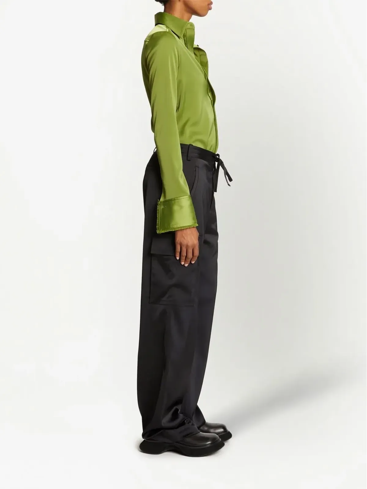 Proenza Schouler White Label ドローコード付きカーゴパンツ - ブラック - 画像3