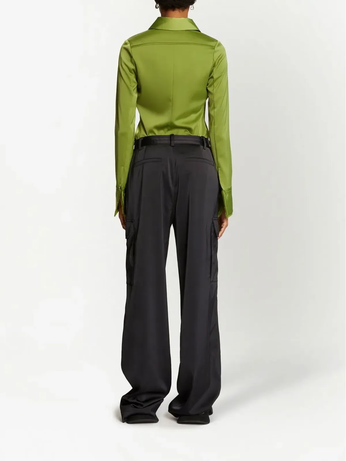 Proenza Schouler White Label ドローコード付きカーゴパンツ - ブラック - 画像4