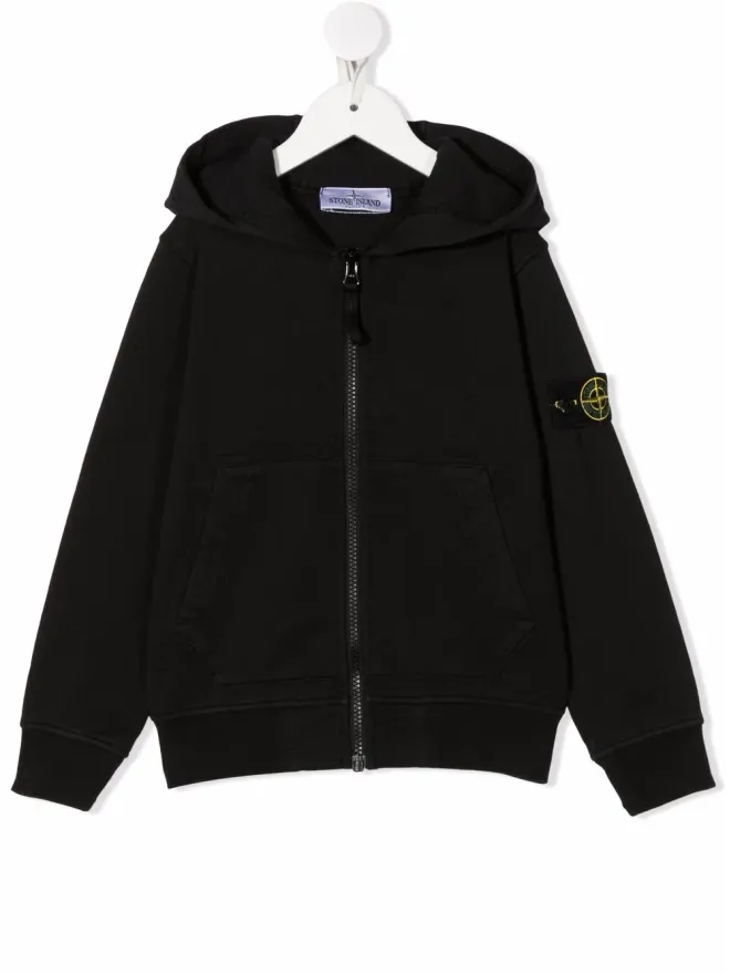 Stone Island Junior Stone Island Junior ロゴパッチ付きジップアップフーディの商品画像