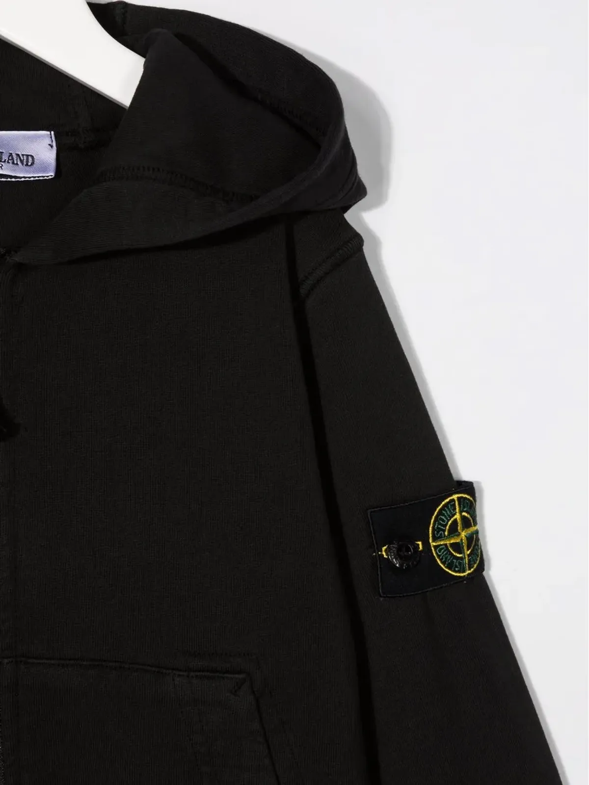 Stone Island Junior ロゴパッチ付きジップアップフーディ - 画像3