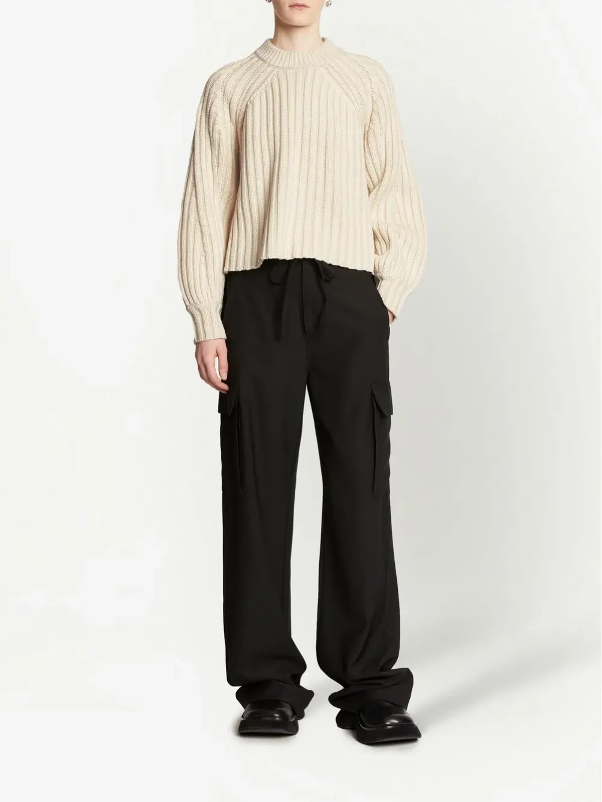 Proenza Schouler White Label 編み込みリブ クルーネック ジャンパー - 画像2