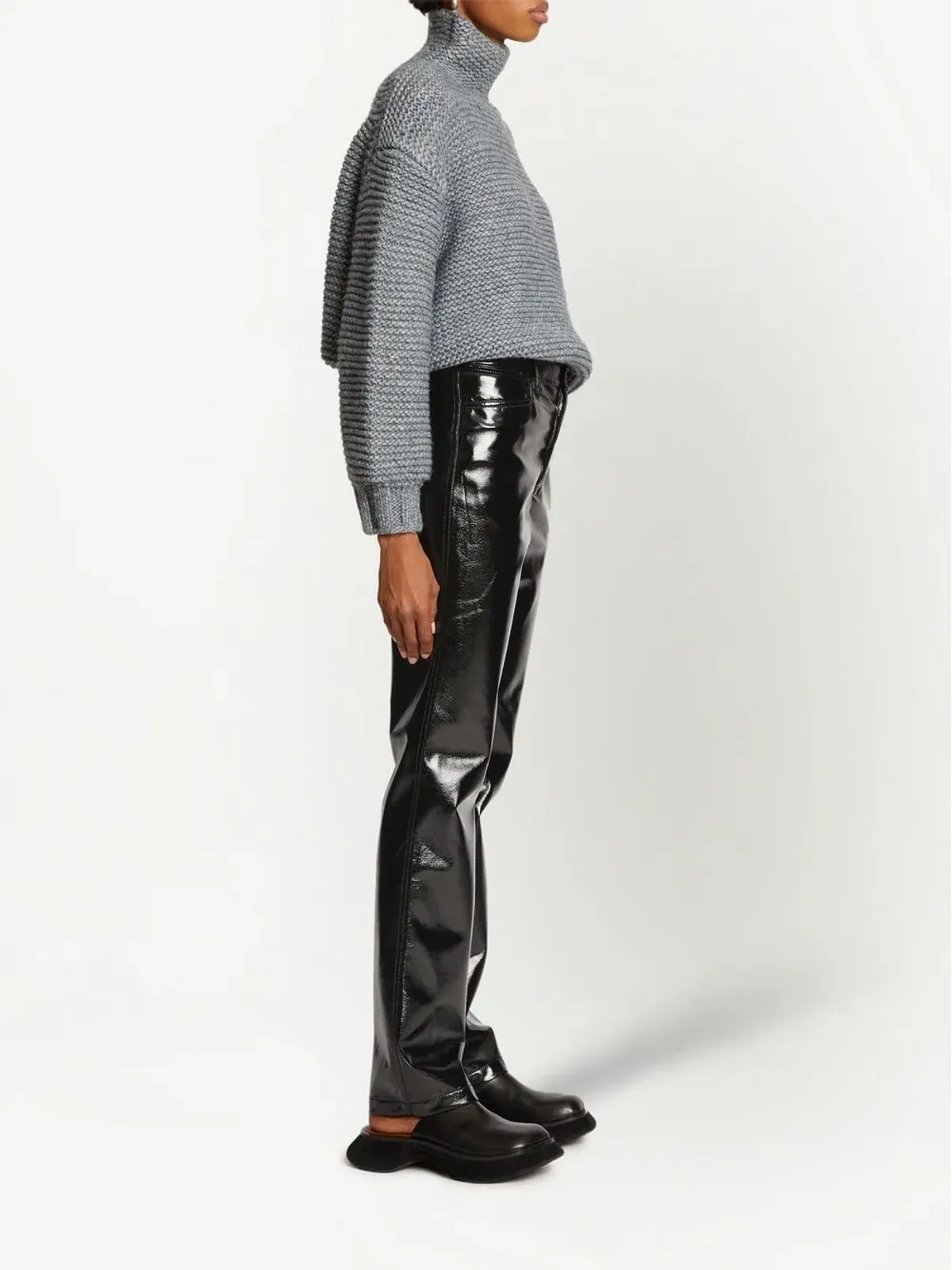 Proenza Schouler White Label ラッカーエフェクト・ストレートレッグパンツ - 画像3