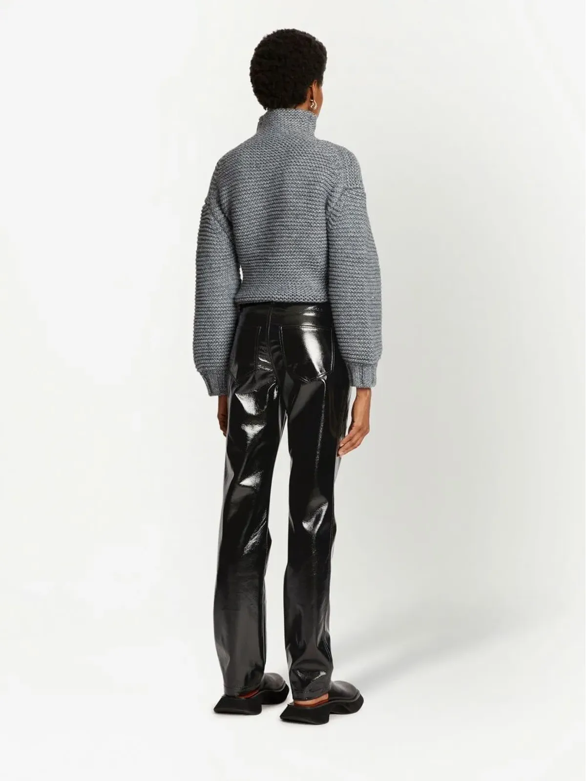 Proenza Schouler White Label ラッカーエフェクト・ストレートレッグパンツ - 画像4