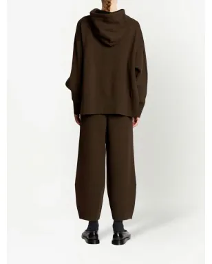 Proenza Schouler White Label ドロップショルダー・ニットフーディー ブラウン - サムネイル4
