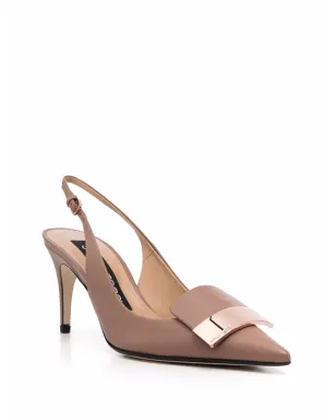 Sergio Rossi プレートディテールのスリングバックパンプス - Neutrals - サムネイル2