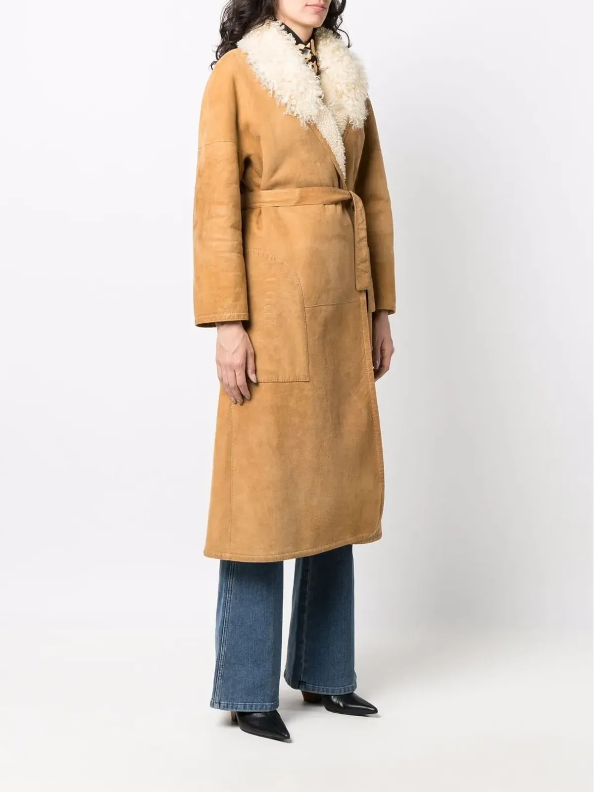 Hermès Pre-Owned 1990年代 レザー タイ付き ウエストコート（ブラウン） - 画像3