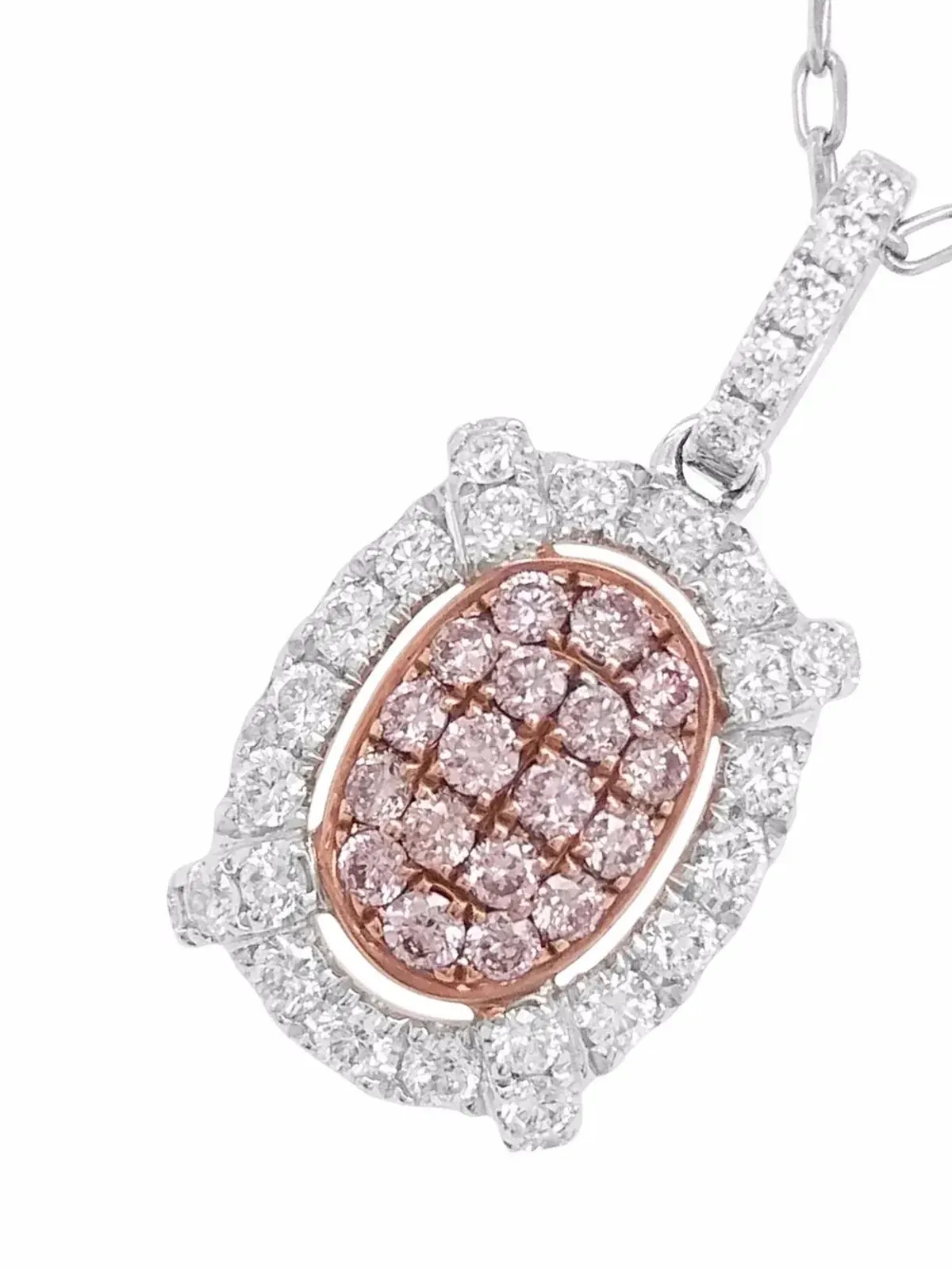 HYT Jewelry プラチナ アーガイル ピンク ダイヤモンド ペンダント ネックレス - シルバー - 画像2