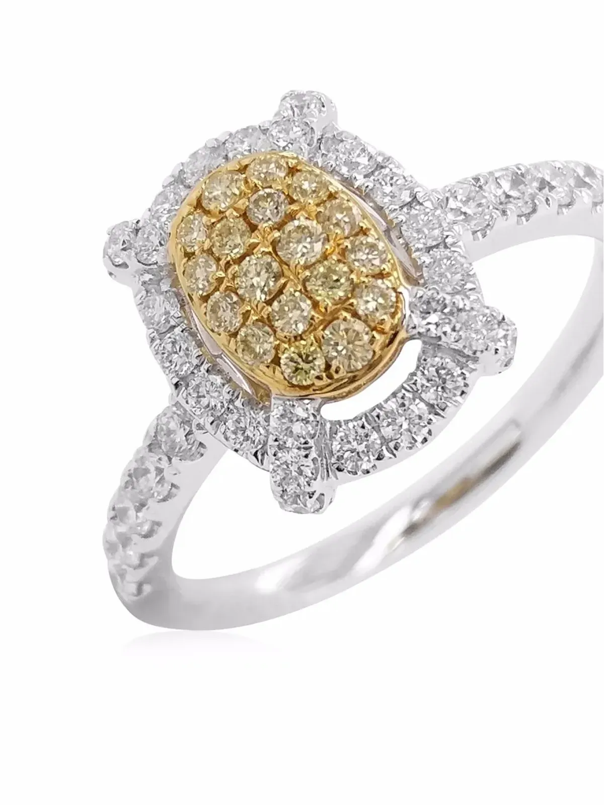 HYT Jewelry プラチナ サンシャインイエロー ダイヤモンド エンゲージメントリング - 画像5