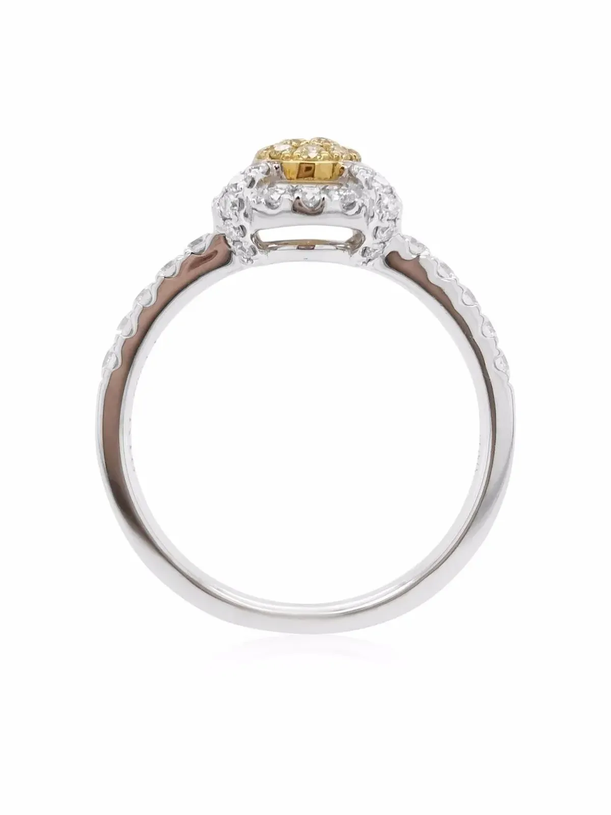 HYT Jewelry プラチナ サンシャインイエロー ダイヤモンド エンゲージメントリング - 画像4