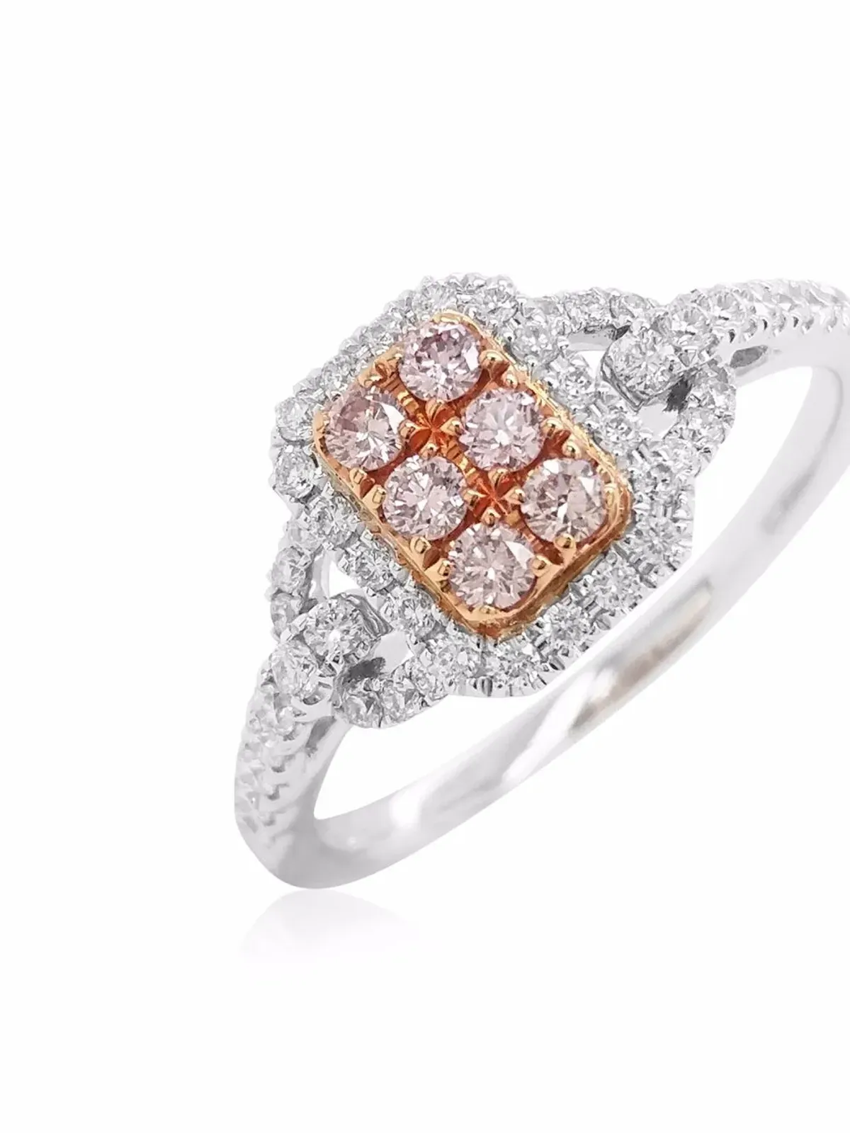 HYT Jewelry プラチナ アーガイル ピンク ダイヤモンド エンゲージメントリング - 画像5