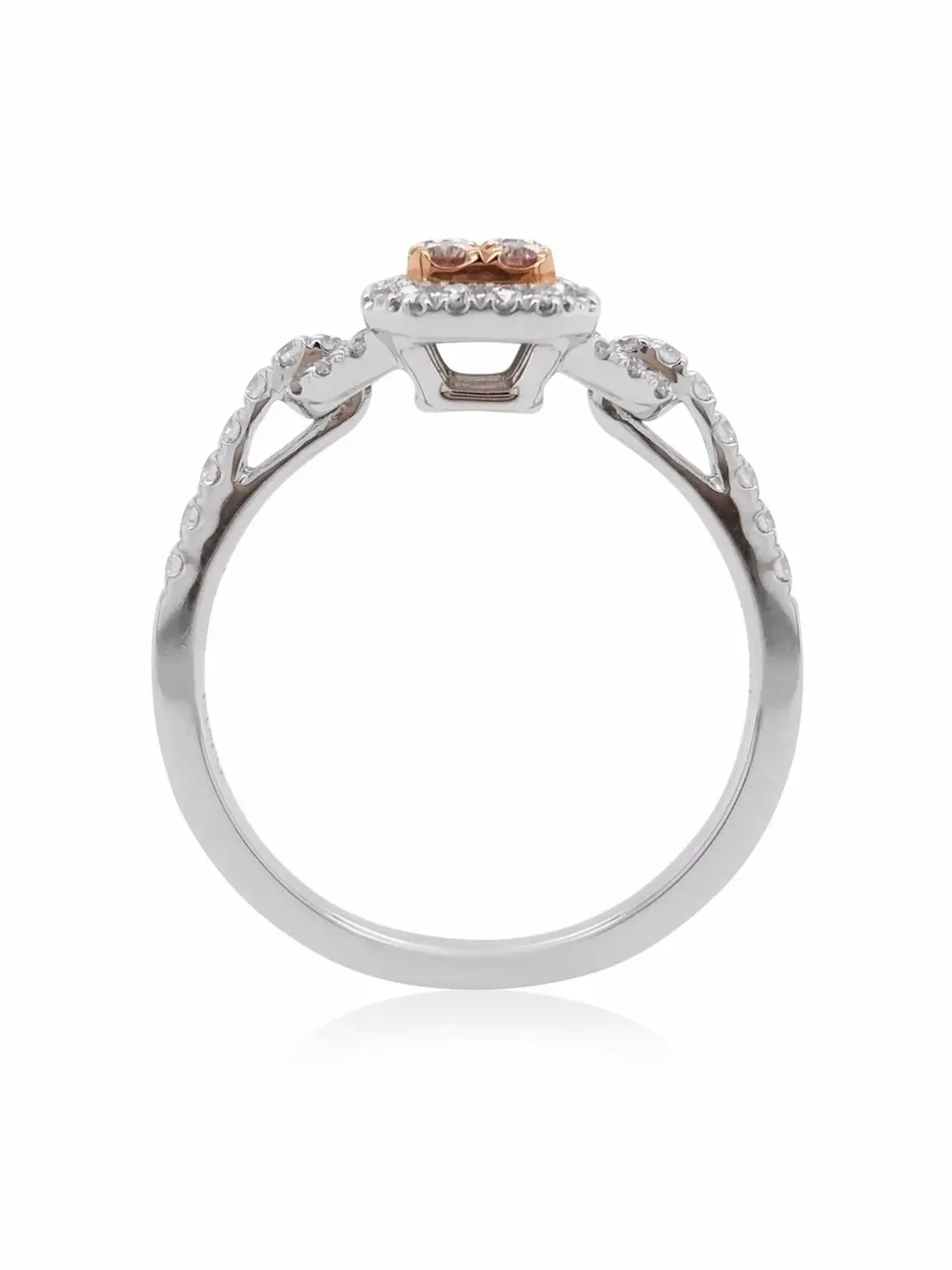 HYT Jewelry プラチナ アーガイル ピンク ダイヤモンド エンゲージメントリング - 画像4