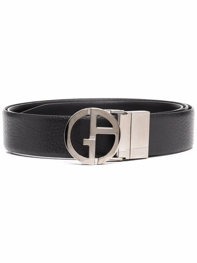 Giorgio Armani Giorgio Armani ピーブドエフェクト・バックルベルト - ブラックの商品画像