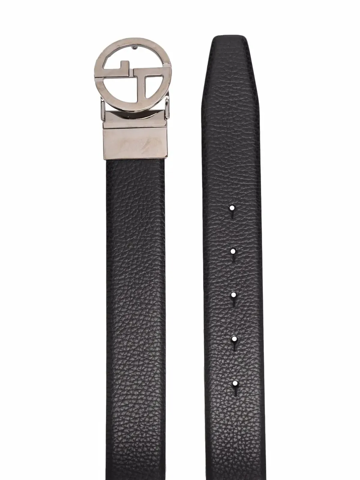Giorgio Armani ピーブドエフェクト・バックルベルト - ブラック - 画像2