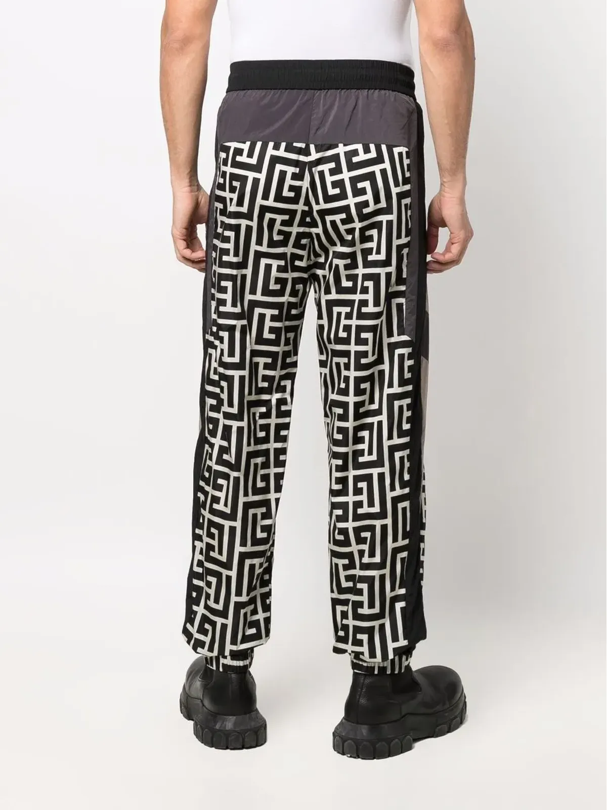 Balmain カラー・ブロック・モノグラム トラックパンツ - 画像4
