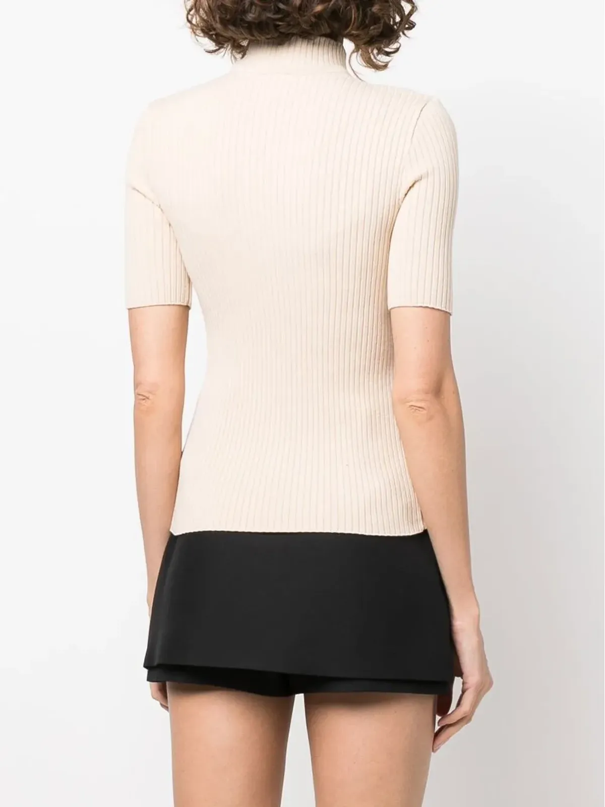 Courrèges 刺繍ロゴ入りリブ編みトップ - 画像4