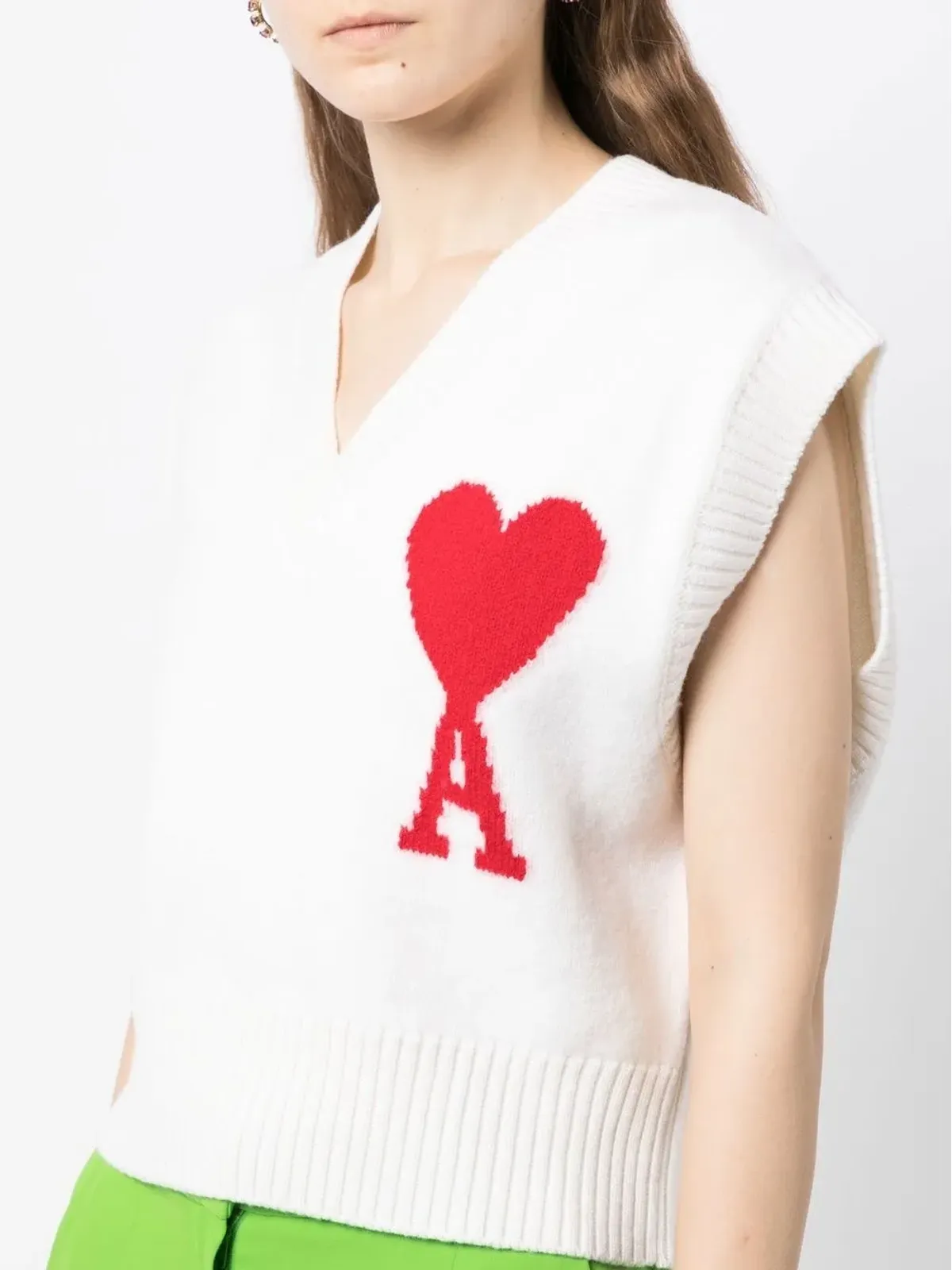 AMI Paris Ami de Coeur ニットベスト - 画像5
