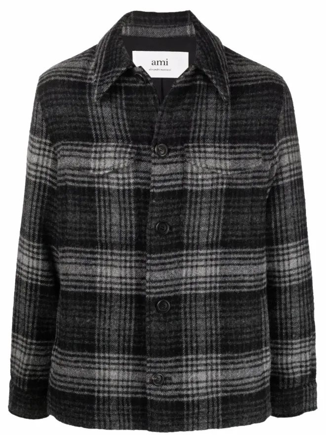 AMI Paris AMI Paris チェック柄ボタンアップシャツジャケットの商品画像