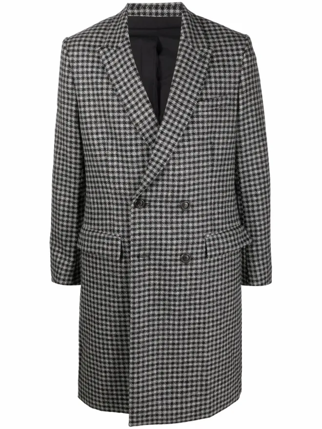 AMI Paris AMI Paris 千鳥格子柄 ダブルブレストコート - Greyの商品画像