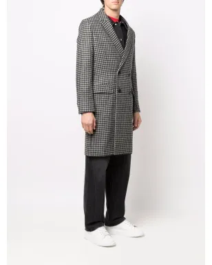 AMI Paris 千鳥格子柄 ダブルブレストコート - Grey - サムネイル4