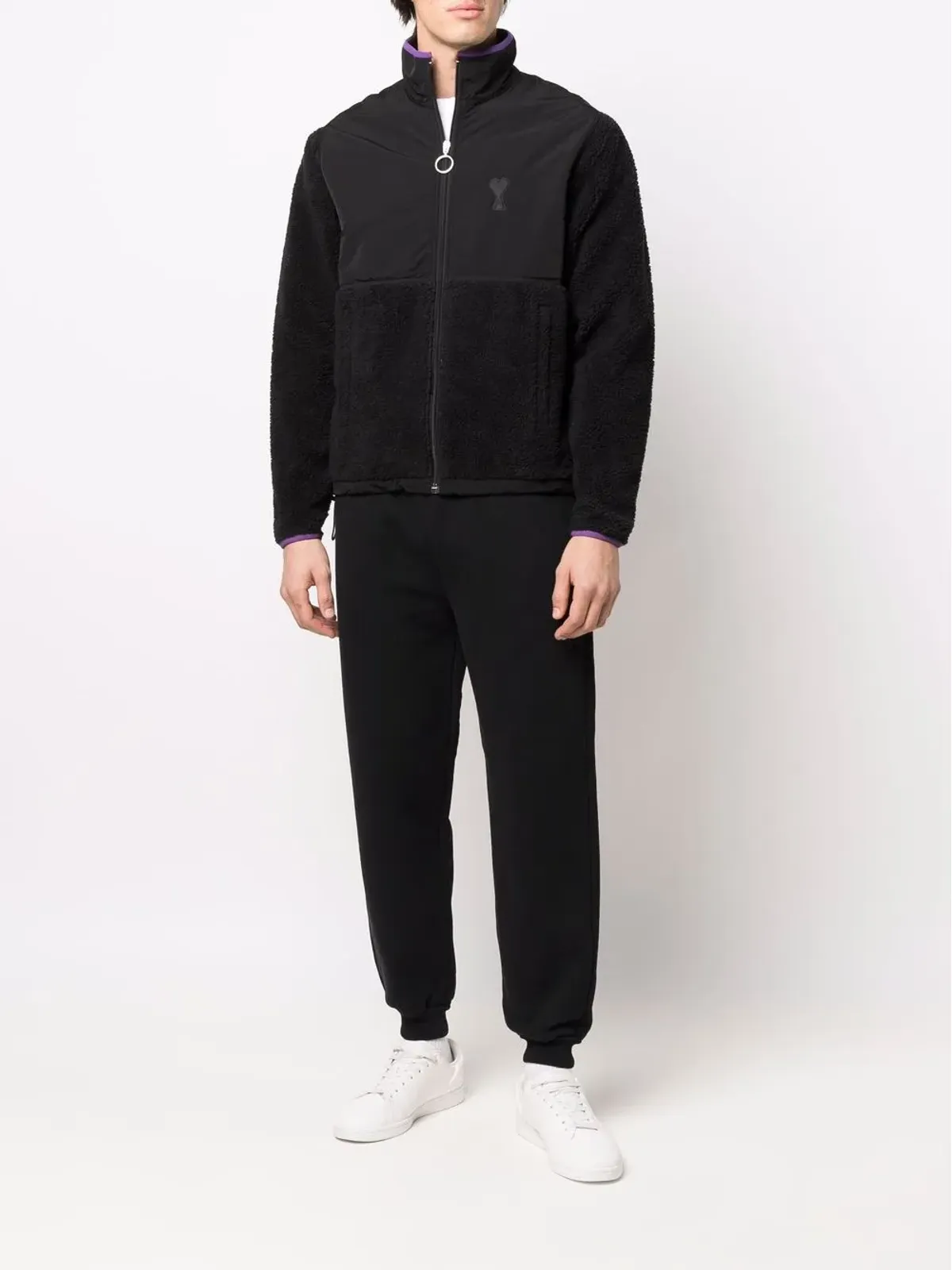 AMI Paris Ami de Coeur panelled jacket - Black - 画像2