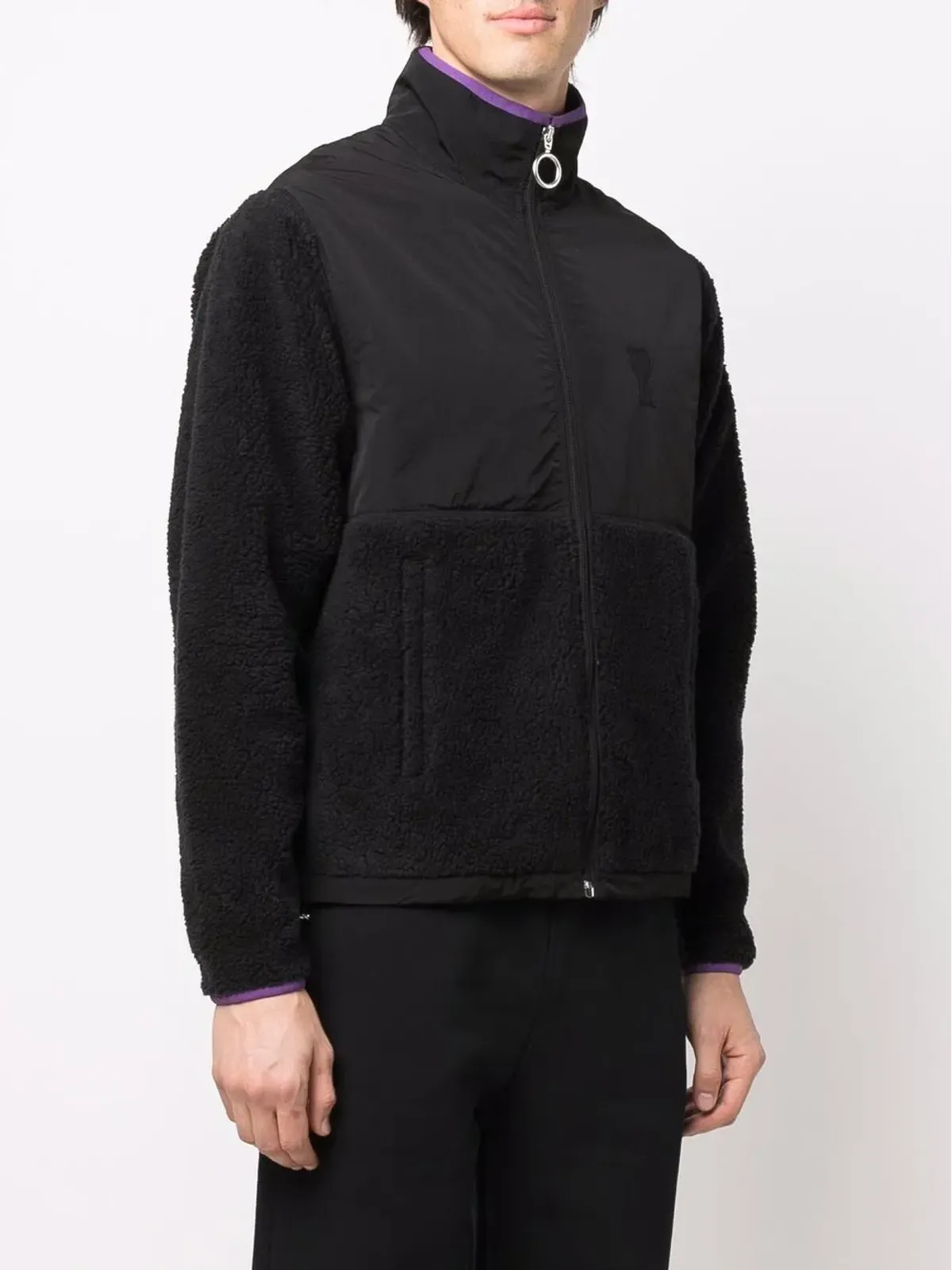 AMI Paris Ami de Coeur panelled jacket - Black - 画像3