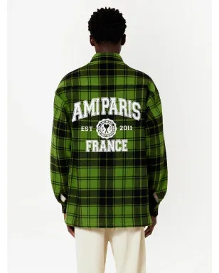 AMI Paris ロゴプリント チェック柄シャツ - サムネイル5