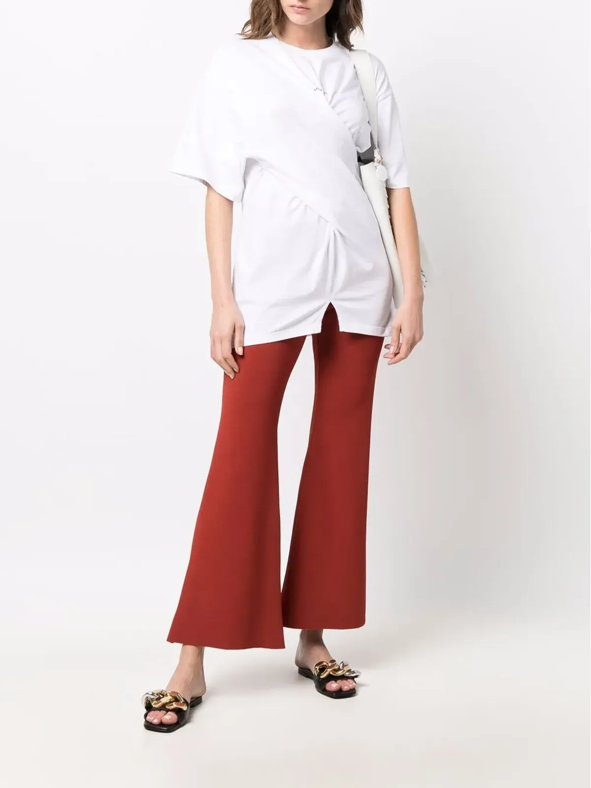 Stella McCartney ツイスト ロゴ プリント Tシャツ - 画像2