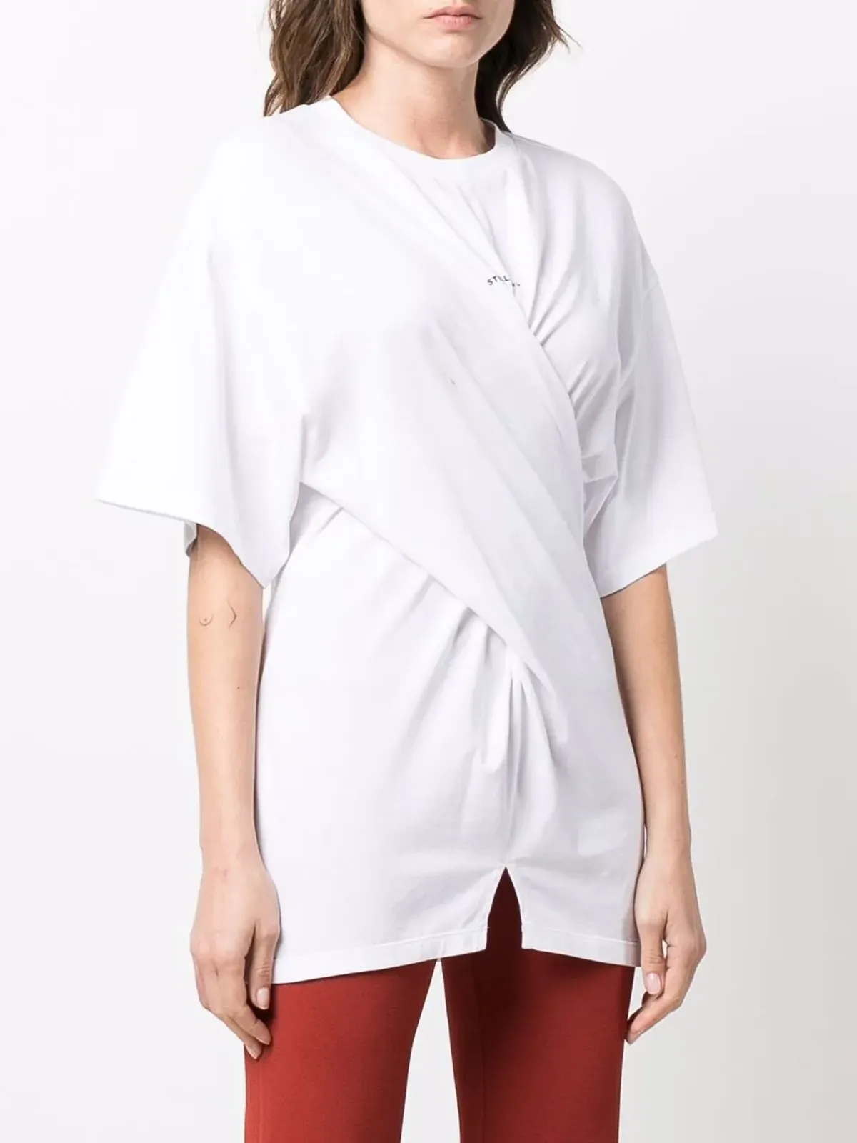 Stella McCartney ツイスト ロゴ プリント Tシャツ - 画像3