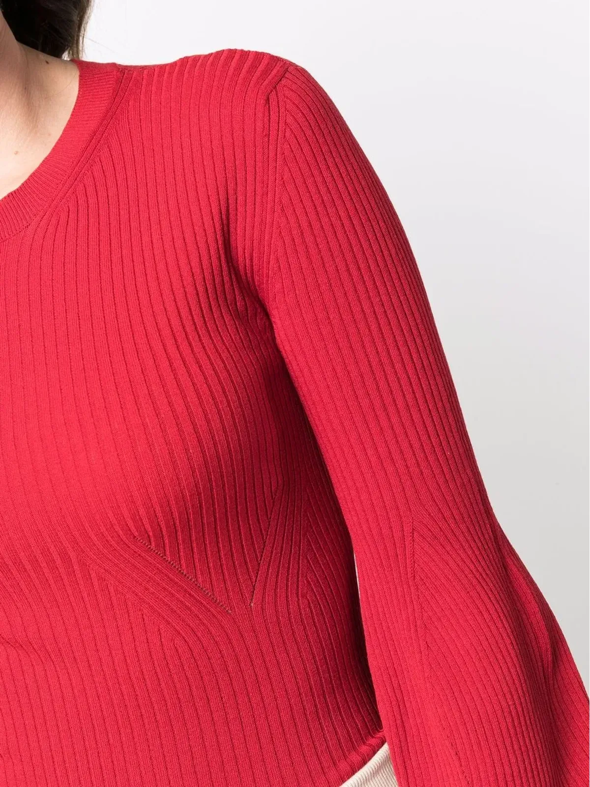 Stella McCartney ジュリエットスリーブ クルーネック ジャンパー - レッド - 画像5