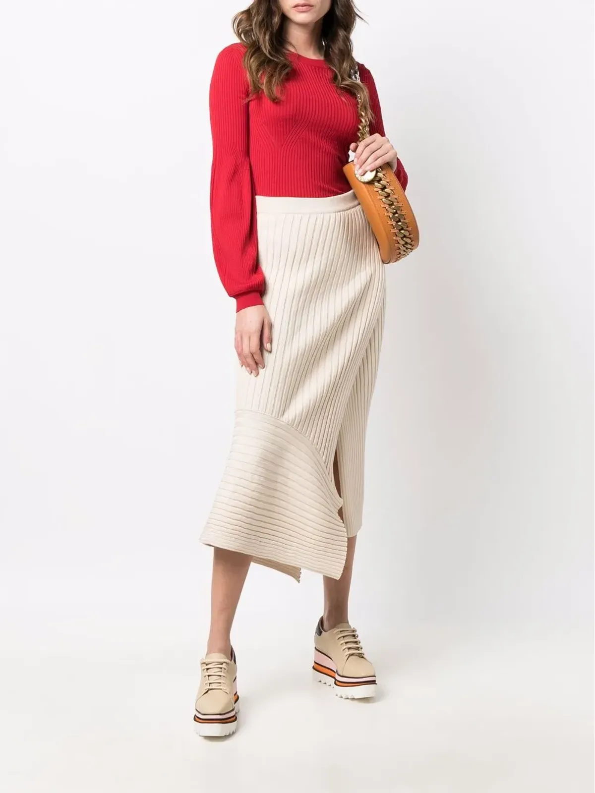 Stella McCartney ジュリエットスリーブ クルーネック ジャンパー - レッド - 画像2