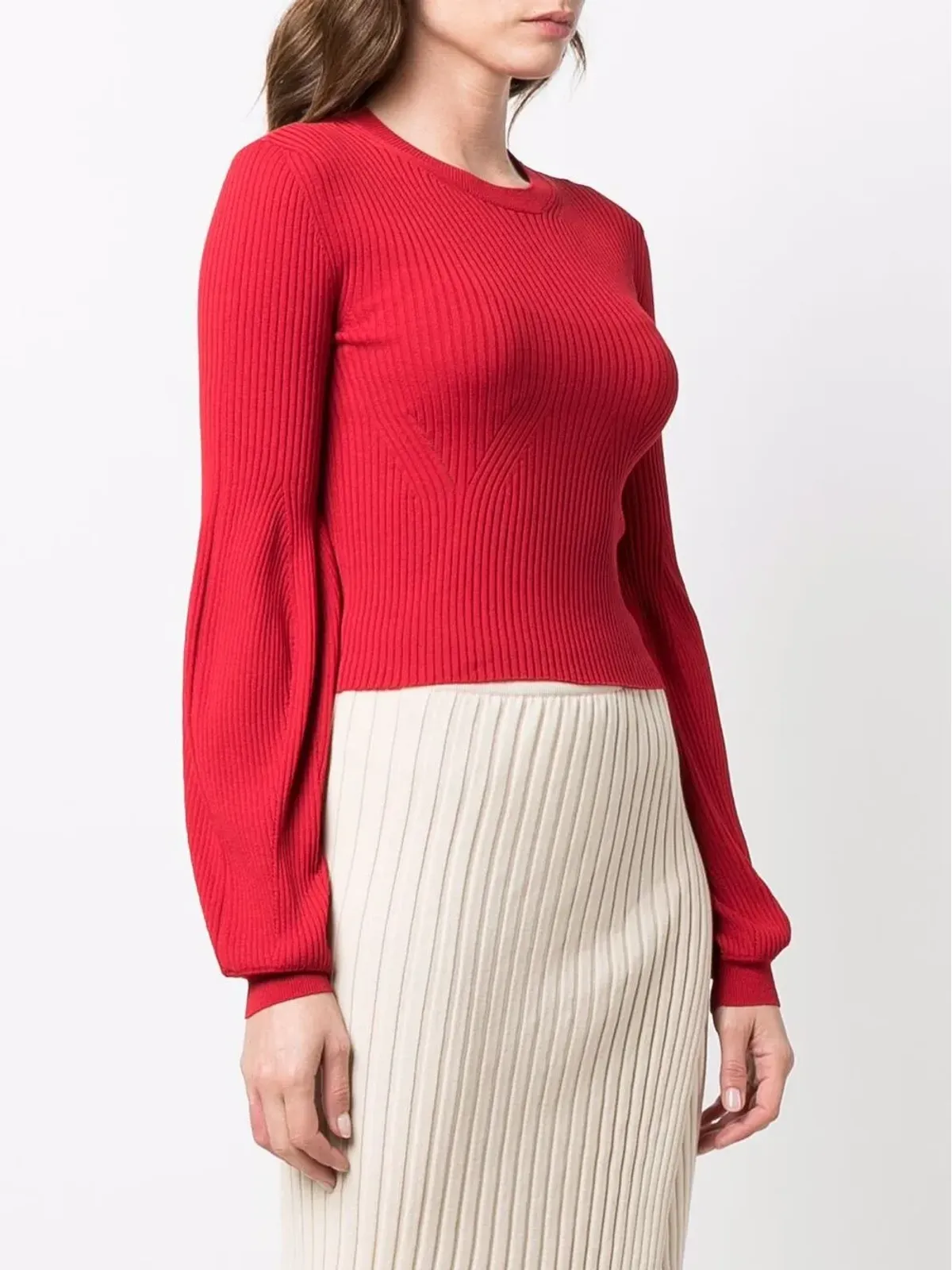 Stella McCartney ジュリエットスリーブ クルーネック ジャンパー - レッド - 画像3