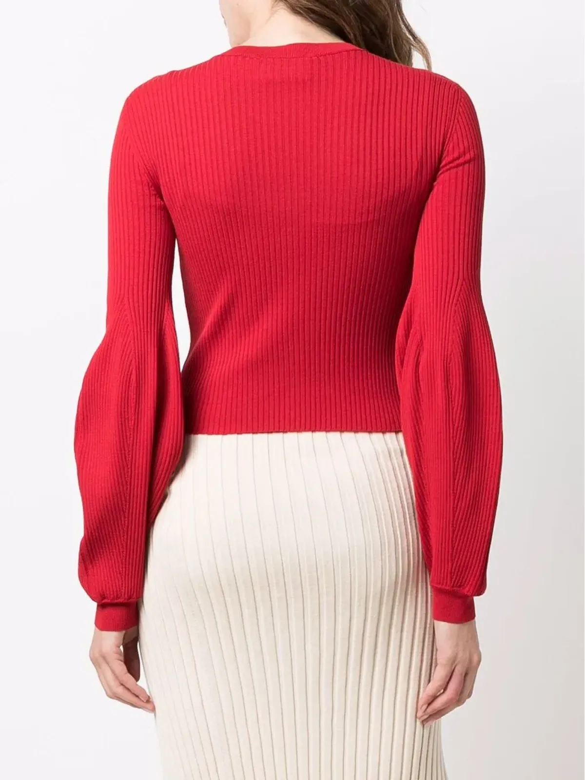 Stella McCartney ジュリエットスリーブ クルーネック ジャンパー - レッド - 画像4