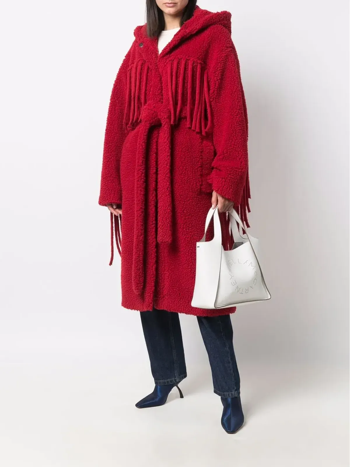 Stella McCartney フリンジ付きベルトのテディコート - 画像2