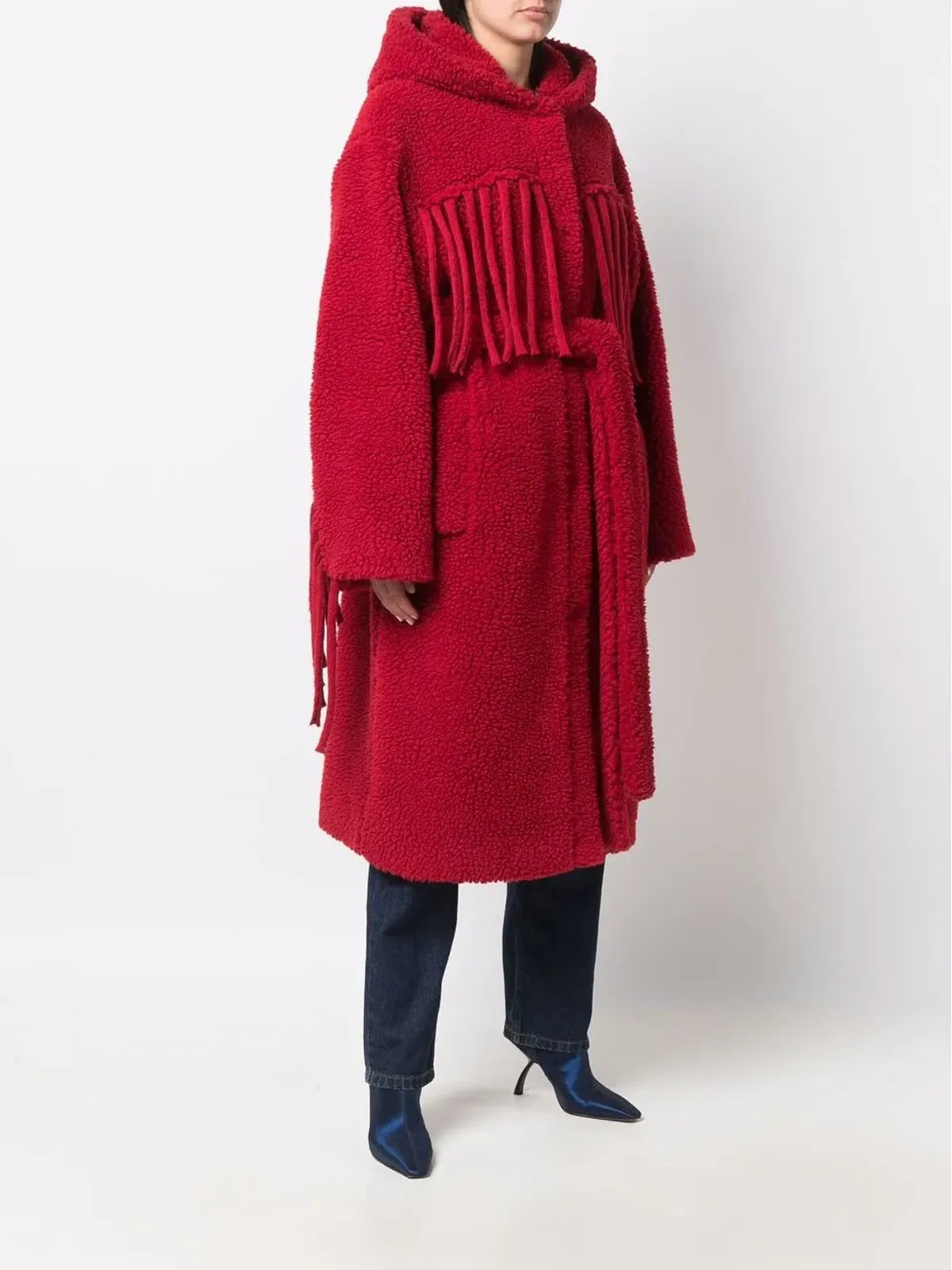 Stella McCartney フリンジ付きベルトのテディコート - 画像3